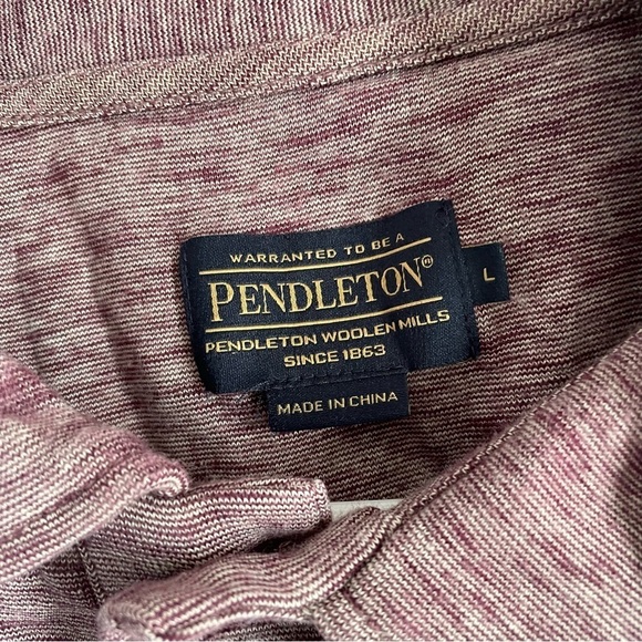 Pendleton short sleeve collared cotton polo quarter button collared shirt - Picture 3 of 8